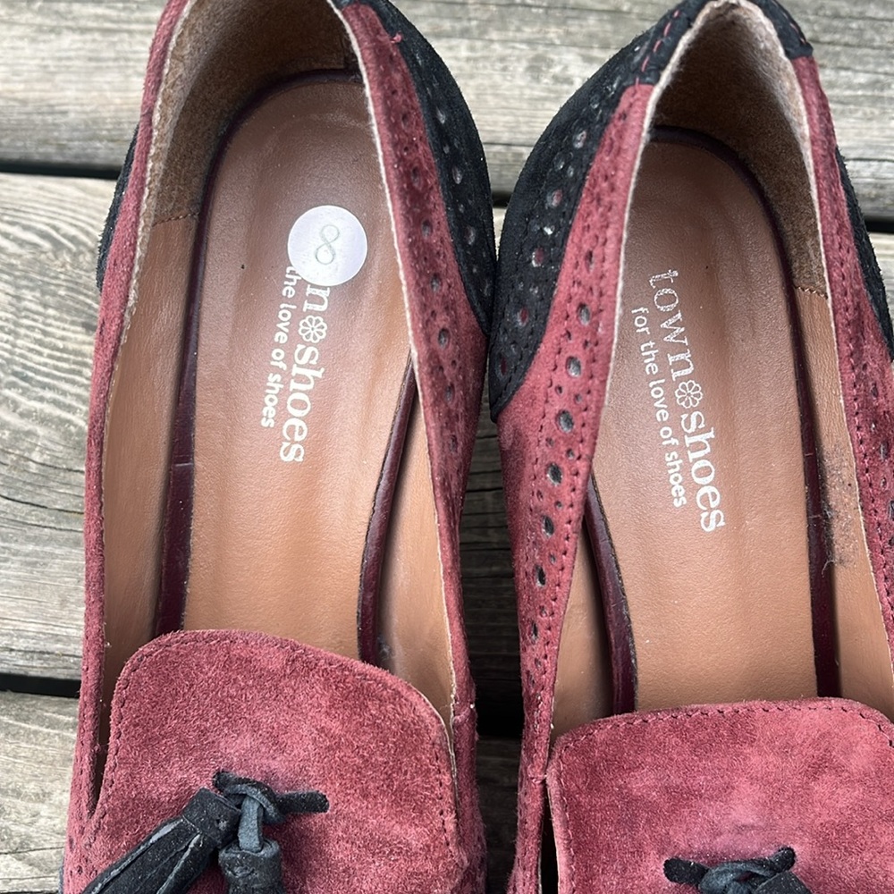 Town Shoes Two Tone Tassel Oxford Heels Shoes - Picture 4 of 8